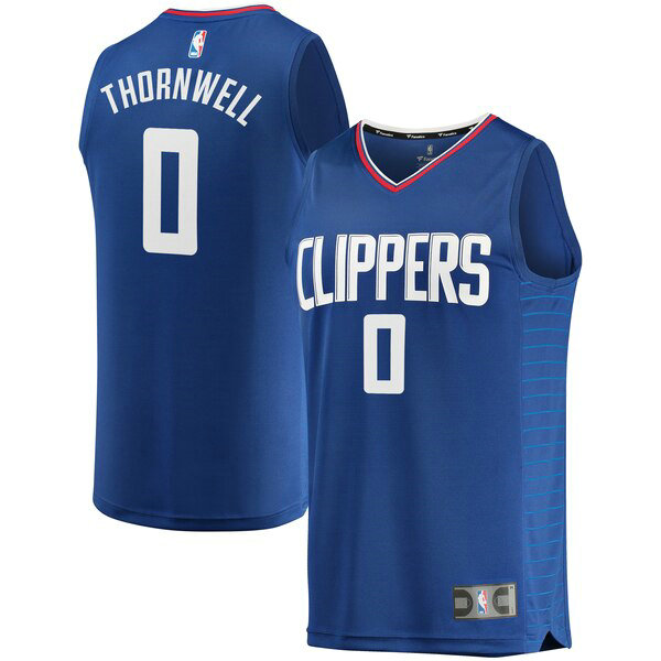 Maillot Los Angeles Clippers Homme Sindarius Thornwell 0 Icon Edition Bleu